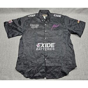 VINTAGE Jeff Burton Racing Exide Shirt Mens 2XL Black NASCAR Jeff Hamilton